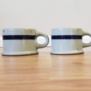 Vintage DANSK Grey Blue Striped Mugs